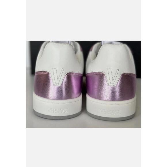 BNWT Versace Women’s Medusa Rose/White Leather Sneakers Size 39 US 9 $700 - Picture 6 of 9